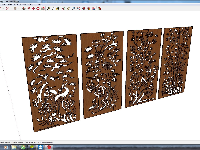 File Cad - File SketchUp và File 3D Maxbộ CNC tranh tứ quý Tùng - Trúc - Cúc - Mai