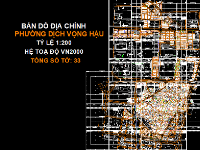File Cad Bản đồ địa chính Dịch Vọng Hậu, Cầu Giấy, tỷ lệ 1:200 - Hệ tọa độ VN2000