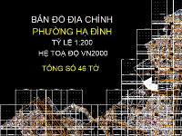 File Cad Bản đồ địa chính phường Hạ Đình, quận Thanh Xuân, tỷ lệ 1:200 - theo Hệ tọa độ VN2000