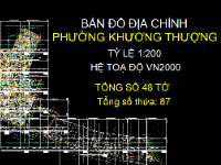 File Cad Bản đồ địa chính phường Khương Thượng, quận Đống Đa, tỷ lệ 1:200 