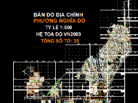 File Cad Bản đồ địa chính phường Nghĩa Đô, Cầu Giấy, tỷ lệ 1:500 - Hệ tọa độ VN2000
