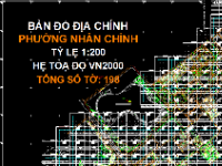 File Cad Bản đồ địa chính phường Nhân Chính, quận Thanh Xuân, tỷ lệ 1:200 - theo Hệ tọa độ VN2000