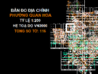File Cad Bản đồ địa chính phường Quan Hoa, Cầu Giấy, tỷ lệ 1:500 - Hệ tọa độ VN2000