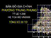 File Cad Bản đồ địa chính phường Trung Phụng, quận Đống Đa, tỷ lệ 1:200 theo Hệ tọa độ VN2000