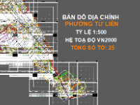 File Cad Bản đồ địa chính phường Tứ Liên, quận Tây Hồ, tỷ lệ 1:200 - Hệ tọa độ VN2000