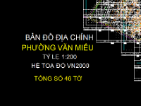 File Cad Bản đồ địa chính phường Văn Miếu, quận Đống Đa, tỷ lệ 1:200 - Hệ tọa độ VN2000
