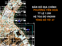 File Cad Bản đồ địa chính phường Yên Hoà, Cầu Giấy, tỷ lệ 1:200 - Hệ tọa độ VN2000