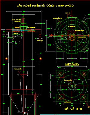 File cad Bản vẽ Bể lọc than hoạt tính,bể lắng của hệ thống xử lý nước thải