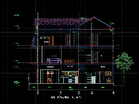 File Cad Bản vẽ biệt thự 3 tầng kích thước 7.6x16.2m