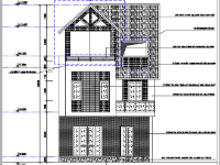 File cad bản vẽ biệt thự 3 tầng thiết kế mái thái 7.5x8.5m