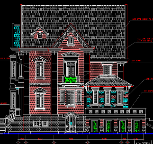 File cad Bản vẽ Biệt thự kiểu Pháp kích thước 14.6 x 25.3m có bể bơi (gồm: KT+KC+M$E)