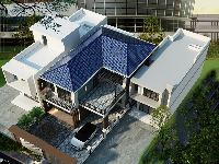 File cad bản vẽ Biệt thự mái Nhật 2 tầng kích thước 9.22x14.59m