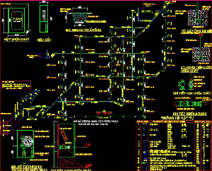 File cad bản vẽ cấp thoát nước trường dạy nghề