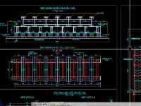 File cad bản vẽ cầu tạm bằng thép trên rọ đá B=4m L=3x12m