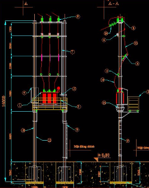 File cad bản vẽ chi tiết TBA 10kv,0,4kv