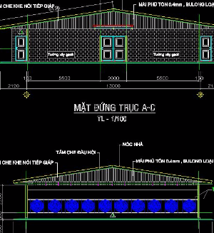 bản vẽ nhà văn phòng,trại gà xuân quế,kiến trúc và kết cấu trại gà,bản vẽ trại gà