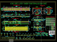 File cad bản vẽ kết cấu nhịp cầu dầm T DUL L=3x24m
