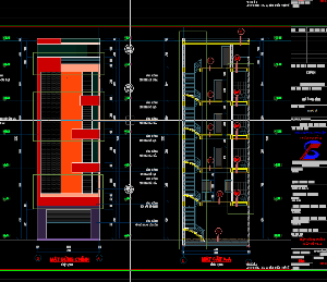 kiến trúc 5 tầng,nhà phố 5 tầng,nhà kích thước 7 x 29m