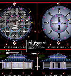 File cad Bản vẽ kiến trúc Nhà hàng và Nhà thuyền trên hồ