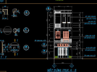 bản vẽ 3 tầng,kiến trúc 3 tầng,nhà 3 tầng,nhà phố 3 tầng