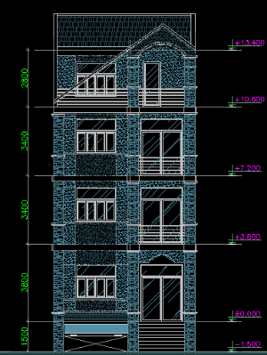 FIle cad bản vẽ kiến trúc Nhà phố 7x15 m đầy đủ ( kèm thêm biệt thự kt 7x15m)