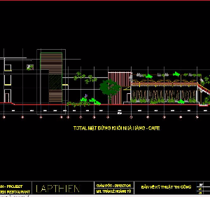 File cad bản vẽ kiến trúc quán càfe ( mẫu 1)