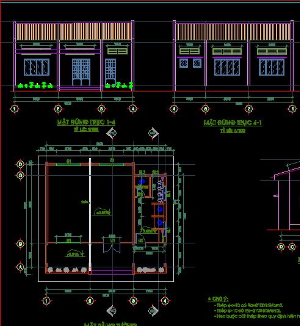 bản vẽ kiến trúc,trường Mầm non Hoa phượng,thiết kế trường mầm non Hoa Phượng