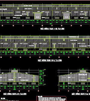 File cad bản vẽ kiến trúc và kết cấu nhà xưởng đẹp