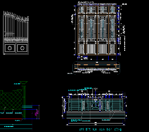 FIle cad Bản vẽ mẫu cổng trường học, hàng rào,lan can và hoa văn