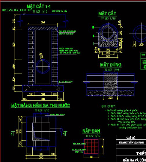 File cad Bản vẽ mẫu hầm ga và cống D200 thu nước sinh hoạt