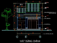 File CAD bản vẽ Nhà cấp 4 kích thước 7.7x18.73m ( Full Kiến trúc, kết cấu)