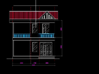 File cad bản vẽ nhà ở nông thôn 2 tầng 8.2x7.0m