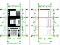 File cad bản vẽ nhà phố 2 tầng kích thước 5.17x17.72m