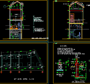 File cad Bản vẽ nhà phố kích thước 3.5 x 10.5m