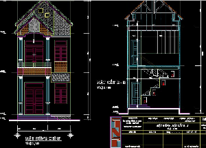 Bản vẽ nhà phố,nhà phố 4.9x22.4m,mẫu nhà phố đẹp