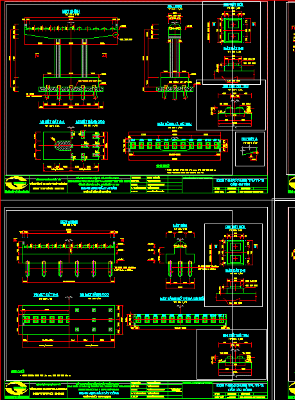 File cad bản vẽ thi công cầu Cây Cống (Km17+722 ĐT864) lối một bên bờ Sóc Trăng và Cần Thơ