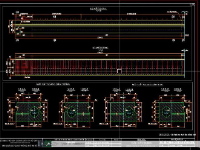 File cad bản vẽ thi công cầu dầm bản rỗng L=5x20m