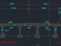 File cad bản vẽ thiết kế dầm T căng trước H=1.5m