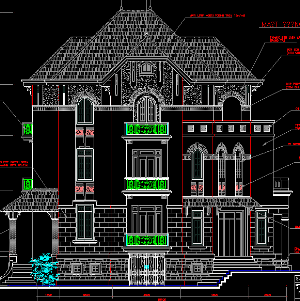 File cad Bản vẽ thiết kế Kiến trúc Biệt thự 4 tầng kích thước 10.5x16.5m