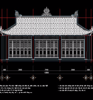 File cad Bản vẽ thiết kế kiến trúc tôn tạo tu bổ tòa hậu cung xã quảng phú-lương tài-bắc ninh