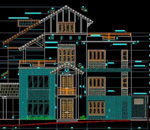 File cad bản vẽ thiết kế Mẫu biệt thự -kiến trúc số 24