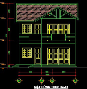 bản vẽ thiết kế,Mẫu biệt thự đẹp,mẫu nhà 2 tầng,nhà 2 tầng mái thái