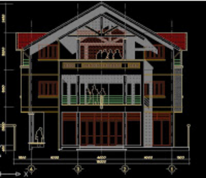 File cad bản vẽ thiết kế Mẫu biệt thự kt 11.5x16m 