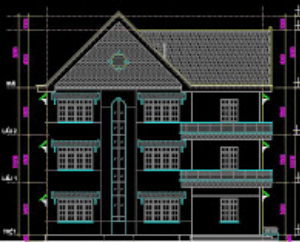 Thiết kế biệt thự,biệt thự 3 tầng,bản vẽ cad biệt thự,bản vẽ biệt thự,mẫu biệt thự mái thái