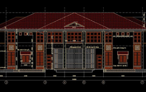 File cad bản vẽ thiết kế Mẫu biệt thự song lập 8x23m 