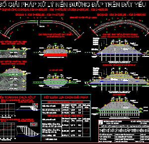 FIle cad Bản vẽ thiết kế nền đắp trên nền đất yếu