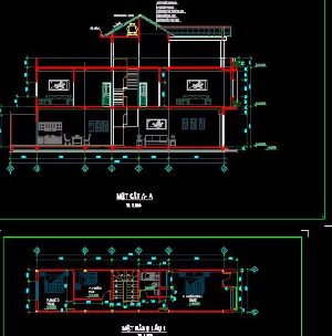 Bản vẽ nhà phố,Thiết kế nhà phố,nhà phố 4 x 17.5m,nhà phố 3 tầng