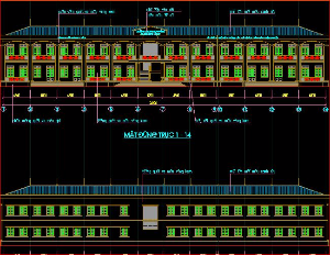 File cad Bản vẽ trường tiểu học ( kiến trúc+kết cấu)