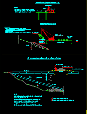 File cad biện pháp thi công kè, kênh ba