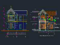 File cad biệt thự 2 tầng 2 phương án 7.9x15.8m và 9.5x13.7m